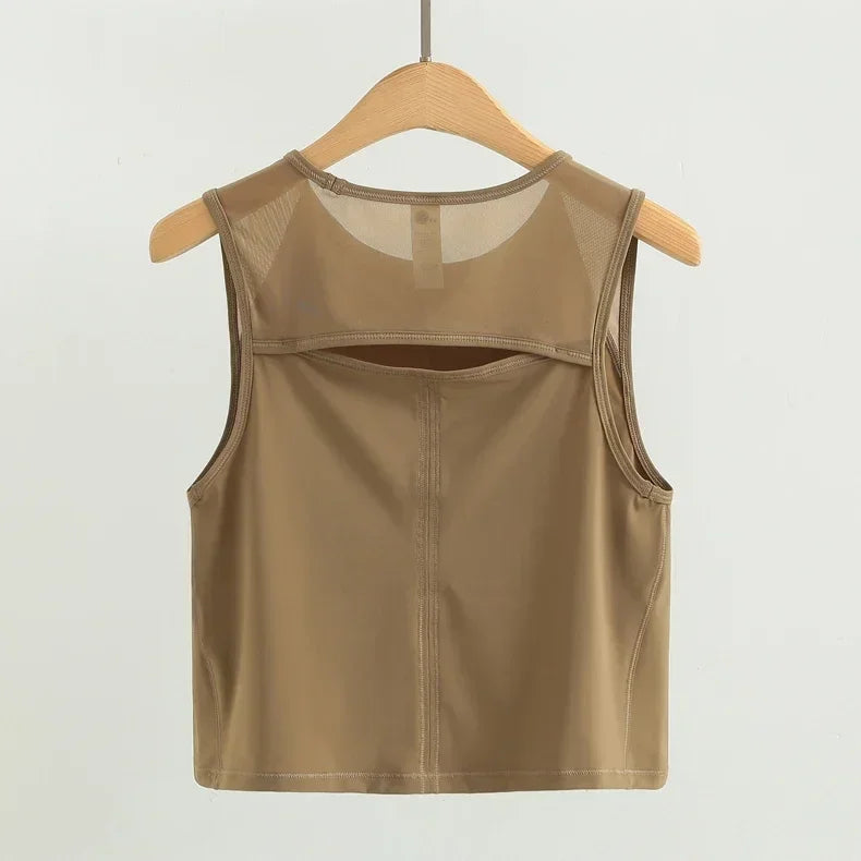 Mesh Top Cropped Tank